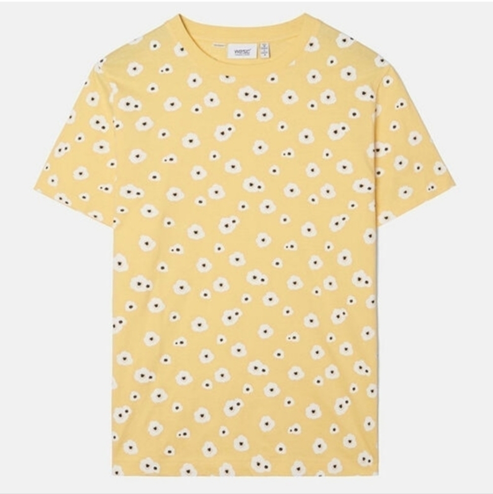 Unisex Wesc Stockholm Sweden Yellow max poppies T-Shirt Tee J111176 Y2K